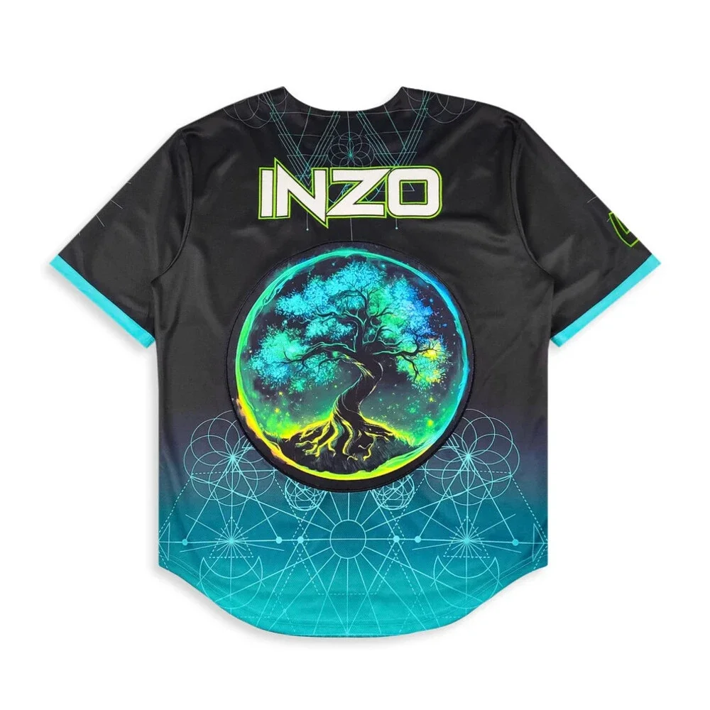 Inzo Quantum Growth Baseball Jersey EDM rave Size L Large